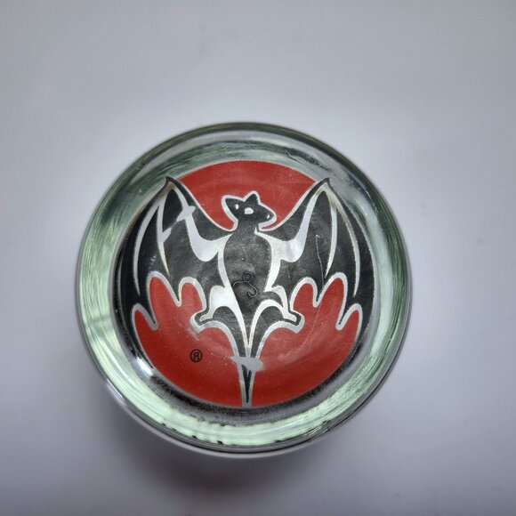Bacardi Rum Glass Bacardi Bat logo weighted lo-ball Collectable Advertising 10oz - Picture 7 of 7